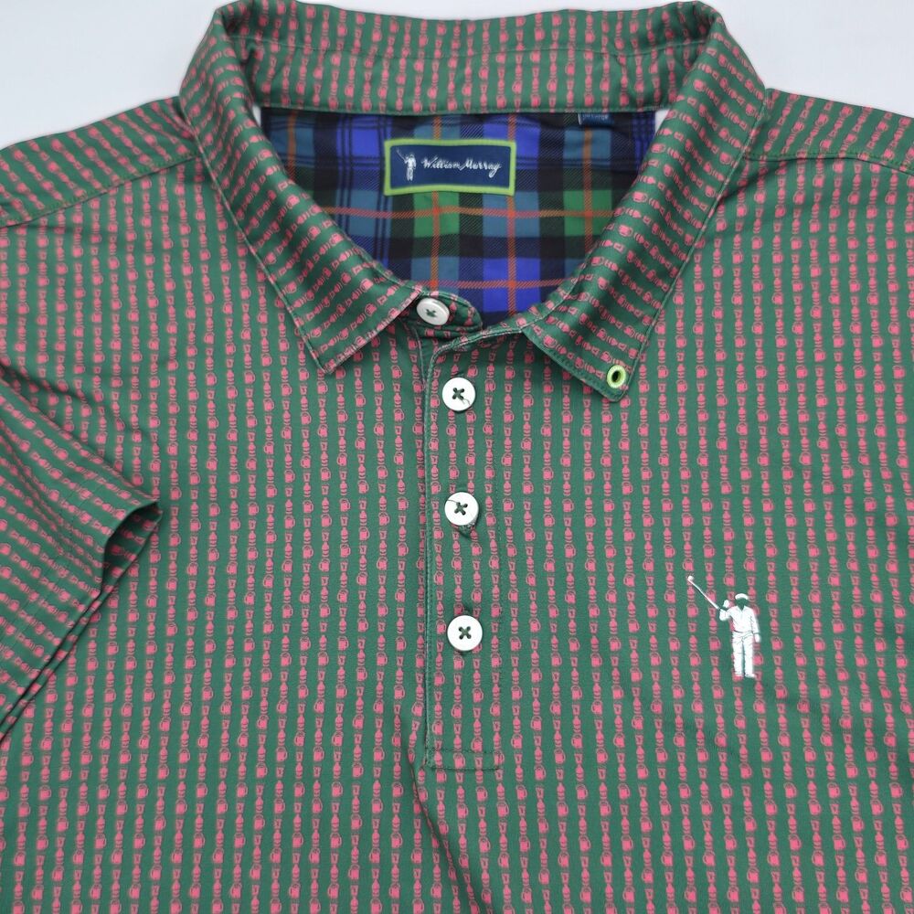 Willam Murray Golf Polo Men's XXL Green and Pink